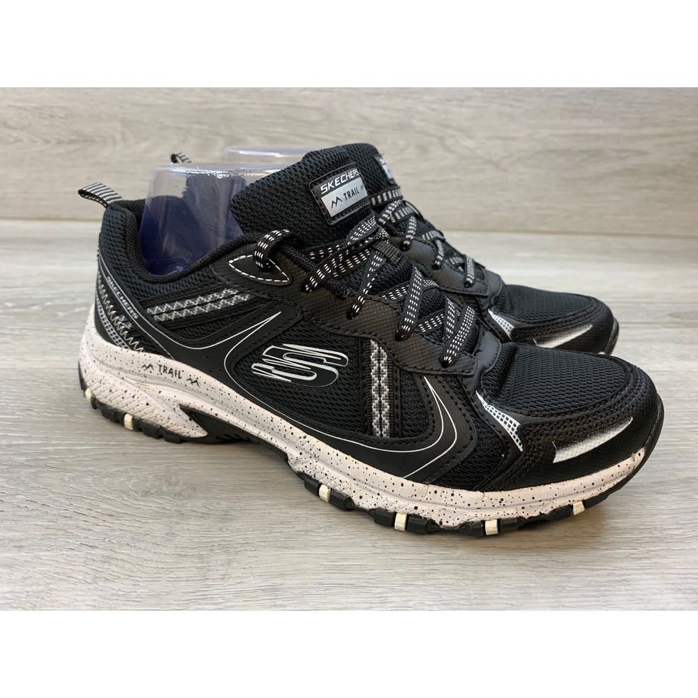 Skechers Trail Women's 8.5 Black White Running Shoes Sneaker Athletic Shoes